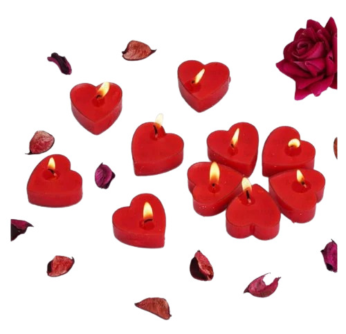 Heart Shaped Candles - Burning Time: 25-30 Months