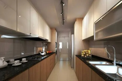 Modern Wooden Parallel Kitchen