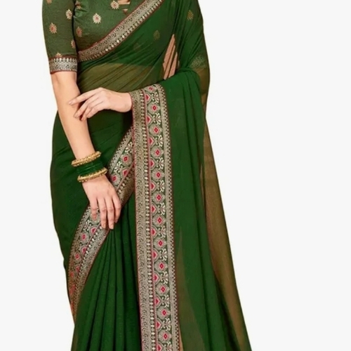 Women Party Wear Saree - Color: Green