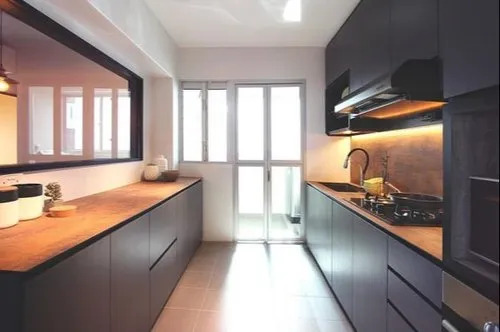 Wooden Parallel Kitchen