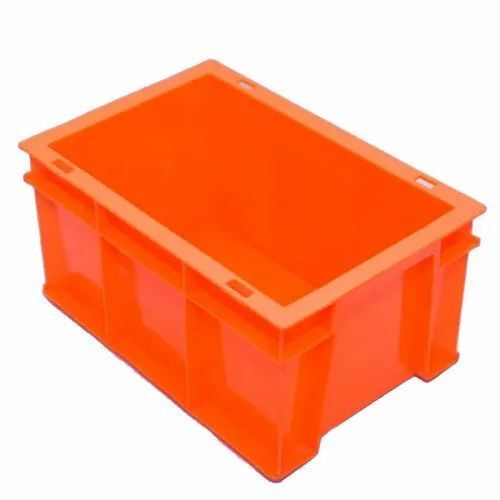 Orange Plastic Storage Mini Crate