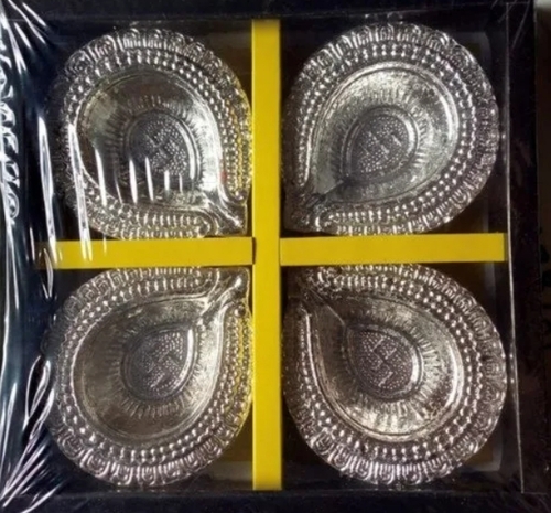 Silver Ceramic Diwali Diya