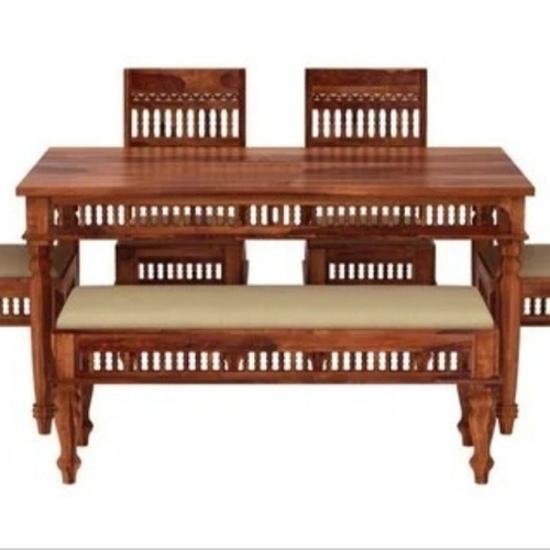 Six Seater Wooden Dining Table Set