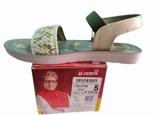 Vkc Dl3760 Mint Ladies Pu Sandal - Pu Material, Size 5, Mint Color | Comfortable, Lightweight, Low Heel, Slip-On Design
