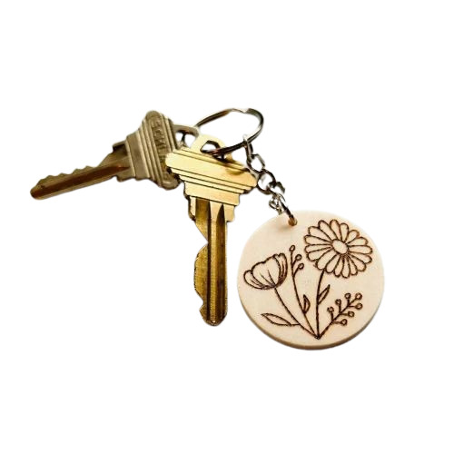 Wood Burned Keychain