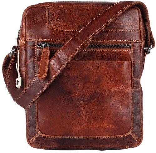 Brown Leather Shoulder Bags - Leather 31x19x10 cm, Brown, Zipper Closure | Polished Surface, Durable, Comfortable, Water Resistant