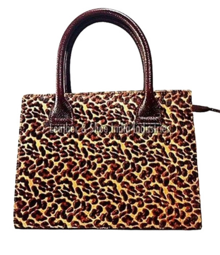 Ladies Fancy Leather Fur Hand Bags - Genuine Leather, Standard Size, Multiple Colors | Polished Finish, Durable, Handled Style, Water Resistant, 1 Year Warranty