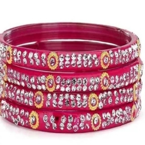 Pink Bangles With Stone