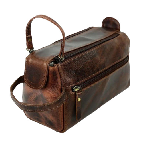 Travel Shaving Kit Leather Bag