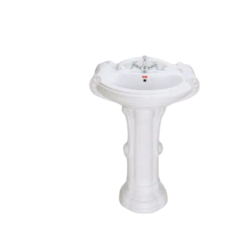 White Big Sterling Pedestal Wash Basin
