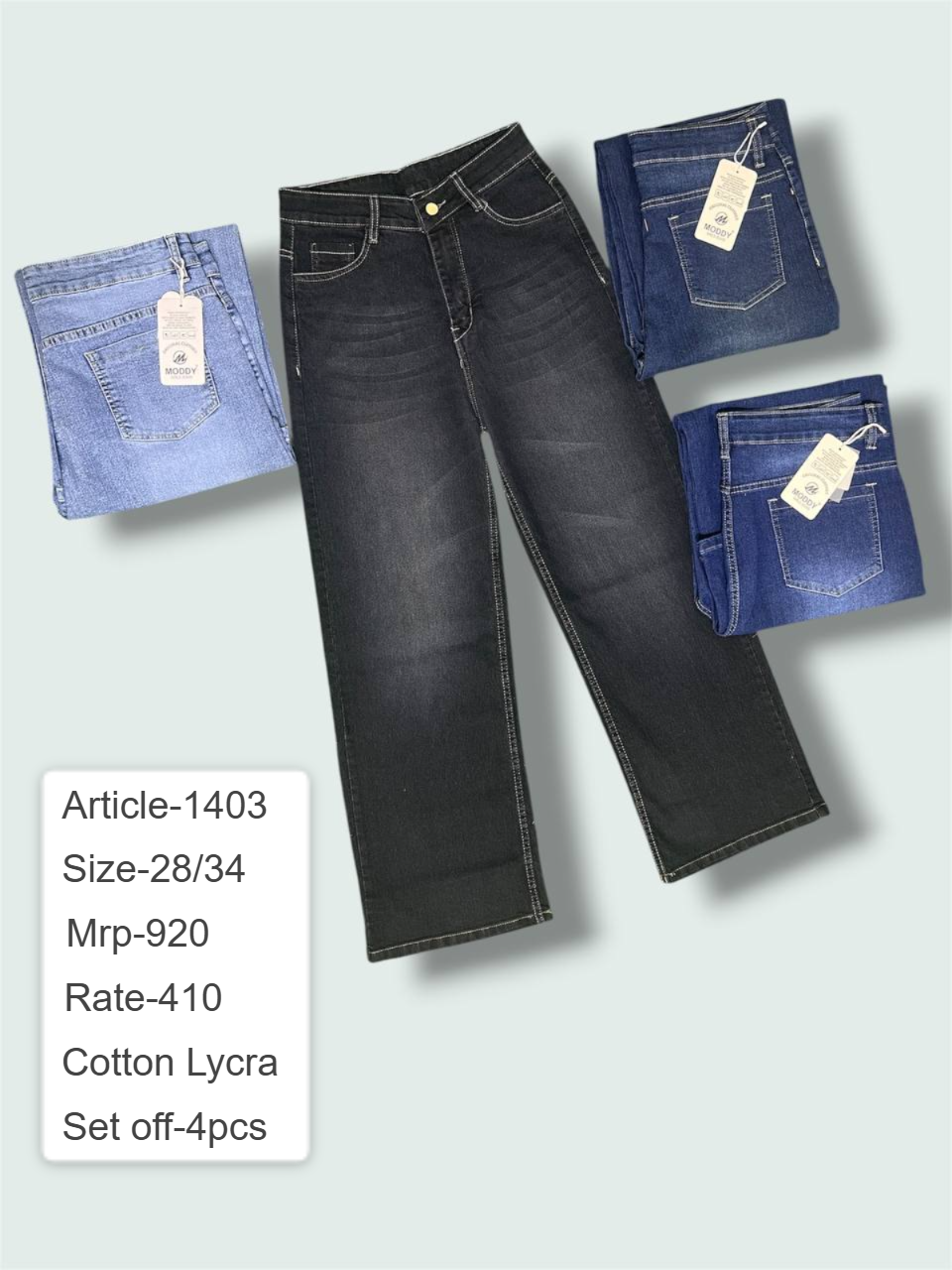 1403 Women Baggy Denim Blue Jeans