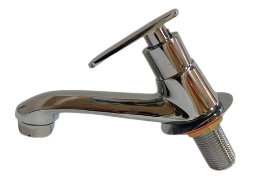 18mm Brass Pillar Cock - Chrome Finish, Silver Color, Corrosion Resistant, Wall Mounted Oval