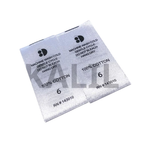 Customized Satin Garment Label - Color: White