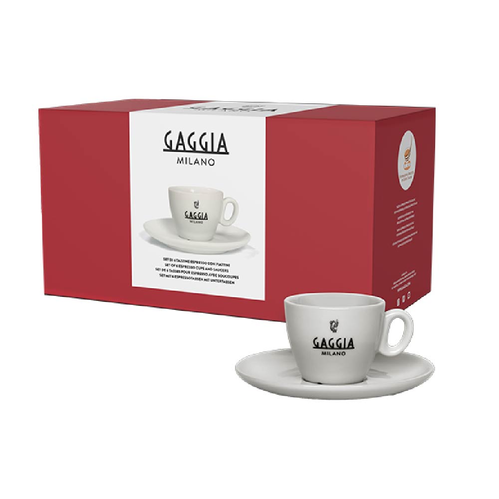 Gaggia Espresso Ceramic Cups Set Of 6 Pieces - Color: White