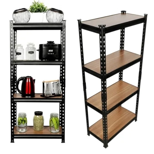 House Kitchen Steel Rack - Stainless Steel Black Polished Finish | Durable Space Saving Multi Shelf Corrosion Resistant Easy Cleaning