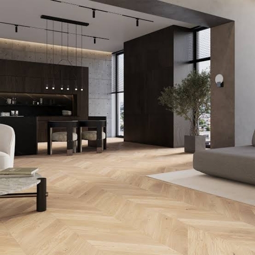 Oak Salt Chervon Floor Tiles