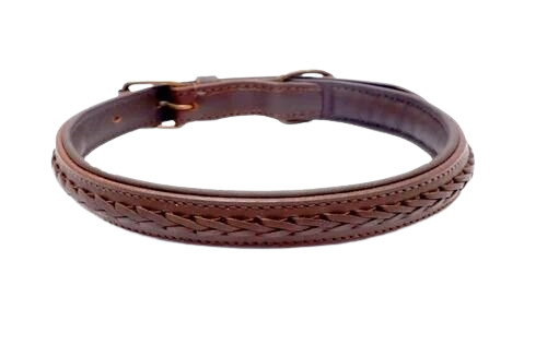 Dark Brown Leather Dog Collar