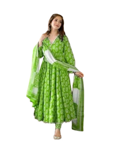 Printed Cotton Ladies 3 Piece Suit