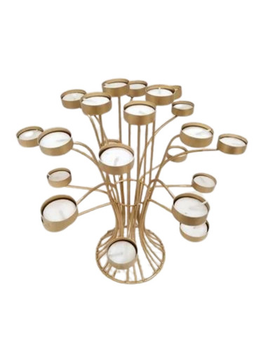 17 Inch Iron Tree Candle Stand - Design: Standard
