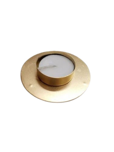 2 Inch Iron T Light Candle Holder - Iron, 2 Inch, Golden | Corrosion Resistant, Rust Proof, Durable Matte Finish