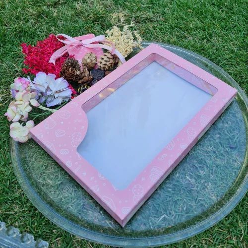Rectangular Pink Color Chocolate Bar Box