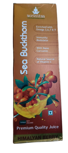 Sea Buckthorn Juice 500 Ml - Liquid, 100% Purity | Promote Nutrition, Bottle, Cool & Dry Storage