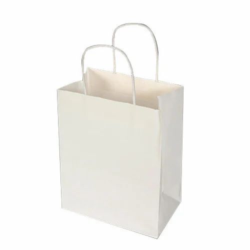 White Color Paper Carry Bags