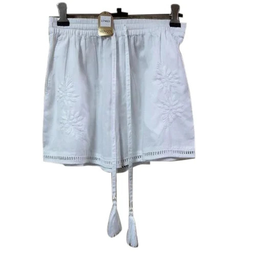 White Cotton Shorts - Soft Breathable Fabric, White | Comfortable Casual Fit for Women