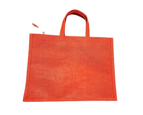 Orange Jute Shopping Bag