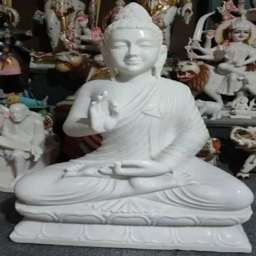 01 Marble Buddha Statue - White Marble, Traditional Style, Custom Size | Good Quality