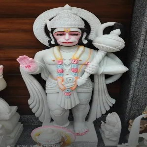 01 Marble Standing Hanuman Statue
