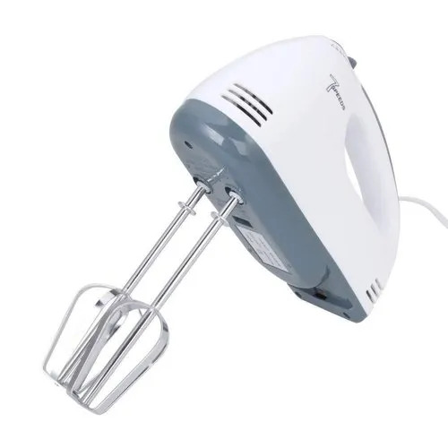 150W Electric Mixer Beater - Plastic Body, Stainless Steel Blade, White | Electric Power, Home And Hotel Use