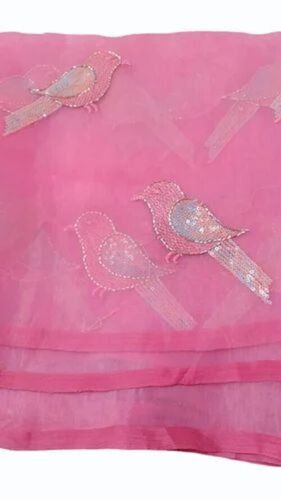 Dark Pink Fountain Silk Embroidered Saree