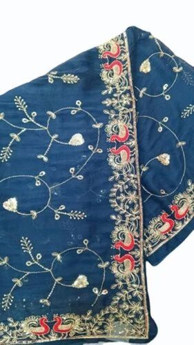 Embroidered Shimmer Silk Saree