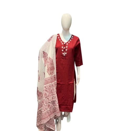 Stitched Women Cotton Suit