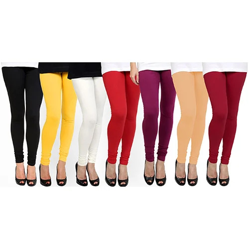 Ladies Plain Cotton Lycra Casual Churidar Legging
