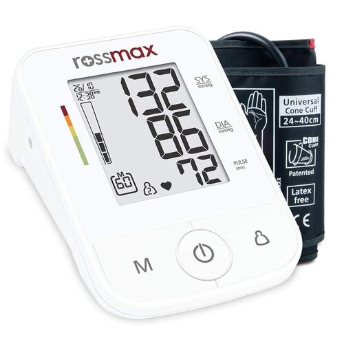 Rossmax Digital Blood Pressure Machine - Plastic, Standard Size, White | Digital Display, Portable, Battery Powered, Eco Friendly, Durable