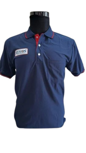 Men Cotton T Shirt - V-Neck, Navy Blue, Printed, Half Sleeves | Lightweight, Soft, Breathable, Regular Fit