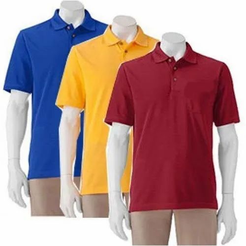 Mens Casual Polo Neck Plain T Shirt - Cotton, Multi Color, S-XXL | Lightweight, Quick Dry, Comfortable Fit