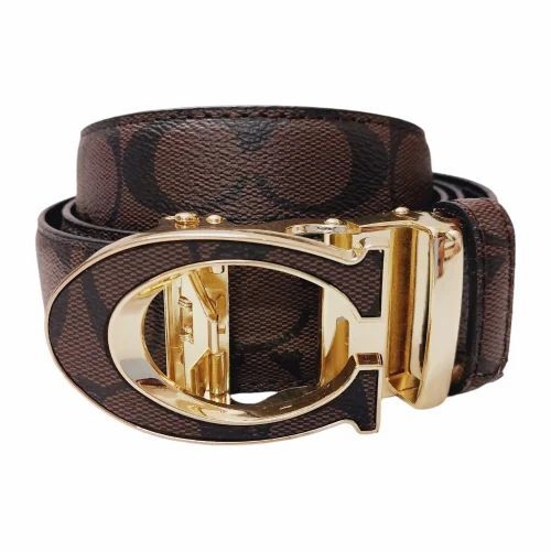 Mens Coach Leather Belts - Pure Leather, Brown, Steel Buckle | Polished Finish, Durable, Comfortable, Water Resistant