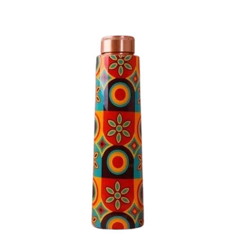 750 Ml Printed Copper Water Bottle