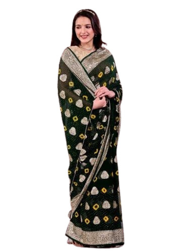 Designer Georgette Bandhej Saree