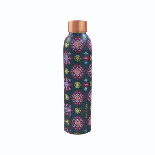 Floral Printed Copper Water Bottle