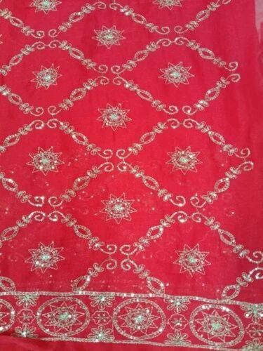 Georgette Shimmer Saree - Color: Pink