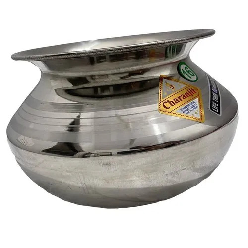 Stainless Steel Patili - 1 Ltr, Silver, Round | Polished, Anti-Corrosive, Durable Utensil