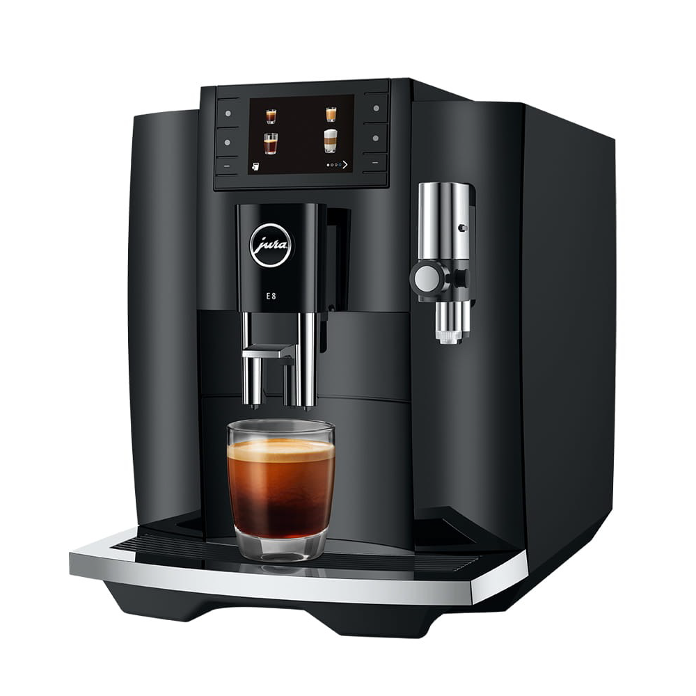 Jura E8 Latest 2025 Model Automatic Coffee Machine - Color: Piano Black