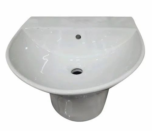 Glossy Finish Ceramic Wall Mounted Wash Basin
