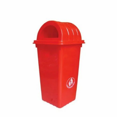 Red Plastic Waste Bin