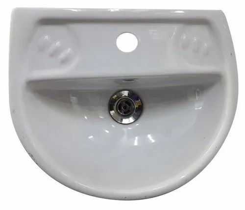 White Ceramic Wall Mounted Wash Basin