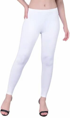 White Color Ankle Length Leggings